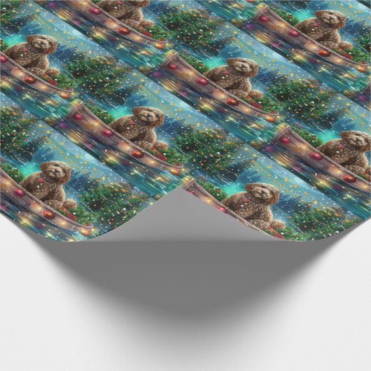 Cockapoo Weihnachtsfest Reise Geschenkpapier (Ecke)