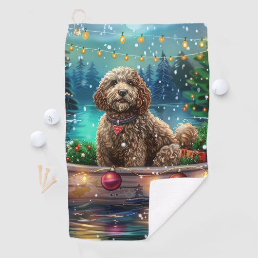 Cockapoo Weihnachtsfest Reise Golfhandtuch (Insitu)