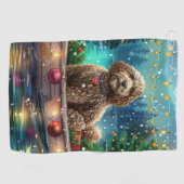 Cockapoo Weihnachtsfest Reise Golfhandtuch (Horizontal)