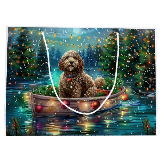 Cockapoo Weihnachtsfest Reise Große Geschenktüte (Rückseite)