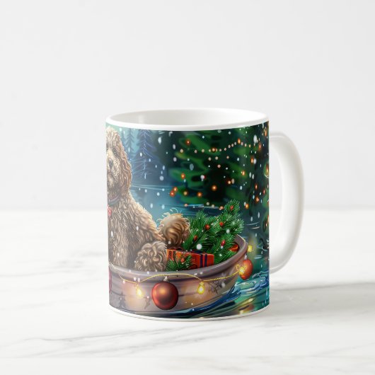 Cockapoo Weihnachtsfest Reise Kaffeetasse (VorderseiteRechts)