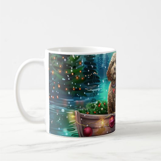 Cockapoo Weihnachtsfest Reise Kaffeetasse (Links)