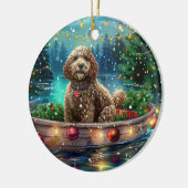 Cockapoo Weihnachtsfest Reise Keramik Ornament (Links)