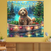 Cockapoo Weihnachtsfest Reise Leinwanddruck (Insitu (Wohnzimmer))