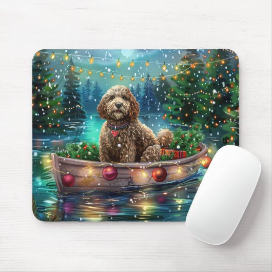 Cockapoo Weihnachtsfest Reise Mousepad (Mit Mouse)