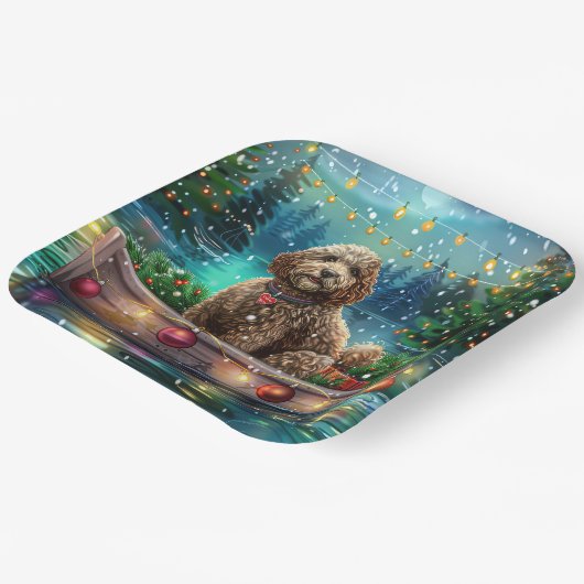 Cockapoo Weihnachtsfest Reise Pappteller (Gewinkelt)