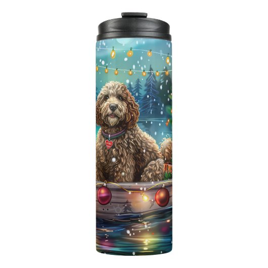 Cockapoo Weihnachtsfest Reise Thermosbecher (Vorderseite)