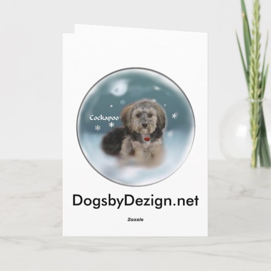 Cockapoo Weihnachtsgeschenke Feiertagskarte (Rückseite)