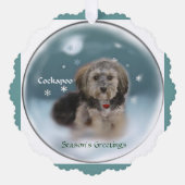 Cockapoo Weihnachtsgeschenke Ornament Karte (Vorderseite)