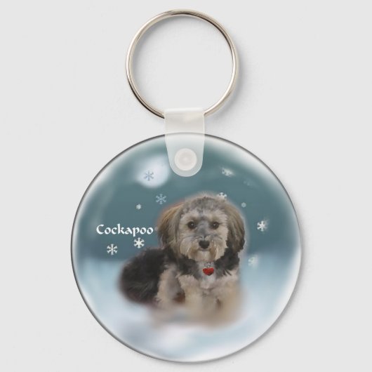Cockapoo Weihnachtsgeschenke Schlüsselanhänger (Vorderseite)