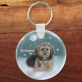 Cockapoo Weihnachtsgeschenke Schlüsselanhänger (Vorderseite)