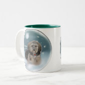 Cockapoo Weihnachtsgeschenke Zweifarbige Tasse (Vorderseite Links)