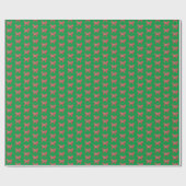 Cockapoo Weihnachtshund Niedliche Silhouette Grün Geschenkpapier (Flach)