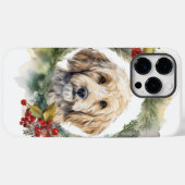 Cockapoo-Weihnachtskranz Festlicher Hund Case-Mate iPhone Hülle (Rückseite (Horizontal))
