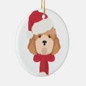 Cockapoo Weihnachtsschmuck. Schneeflocke Dekoratio Keramik Ornament (Rechts)