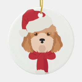 Cockapoo Weihnachtsschmuck. Schneeflocke Dekoratio Keramik Ornament