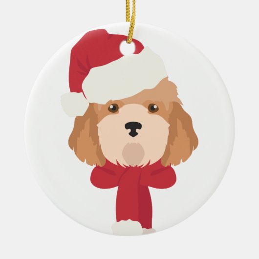 Cockapoo Weihnachtsschmuck. Schneeflocke Dekoratio Keramik Ornament (Vorne)