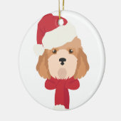 Cockapoo Weihnachtsschmuck. Schneeflocke Dekoratio Keramik Ornament (Links)