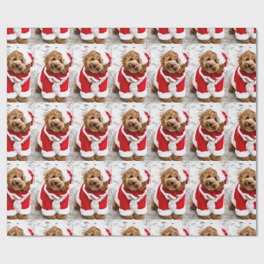 Cockapoo Weihnachtswrapping Paper Geschenkpapier (Flach)