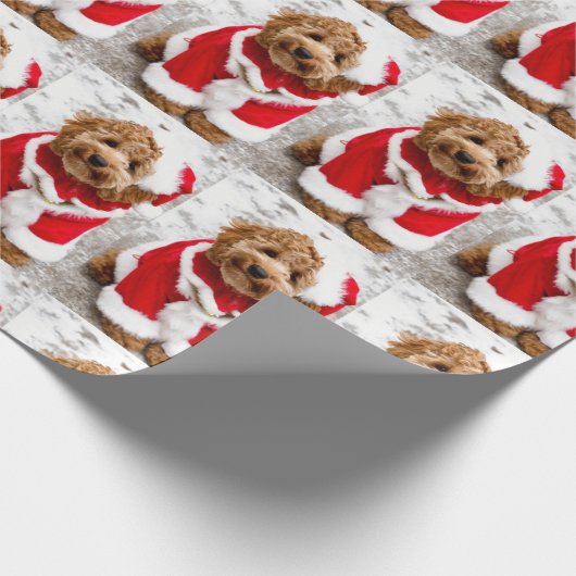 Cockapoo Weihnachtswrapping Paper Geschenkpapier (Ecke)