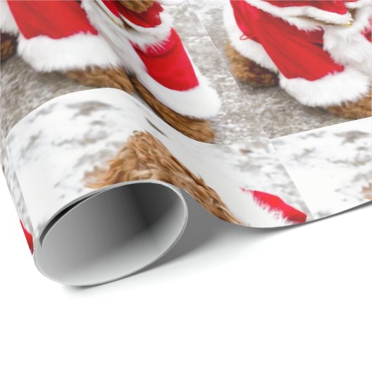Cockapoo Weihnachtswrapping Paper Geschenkpapier (Rolleneckpunkt)