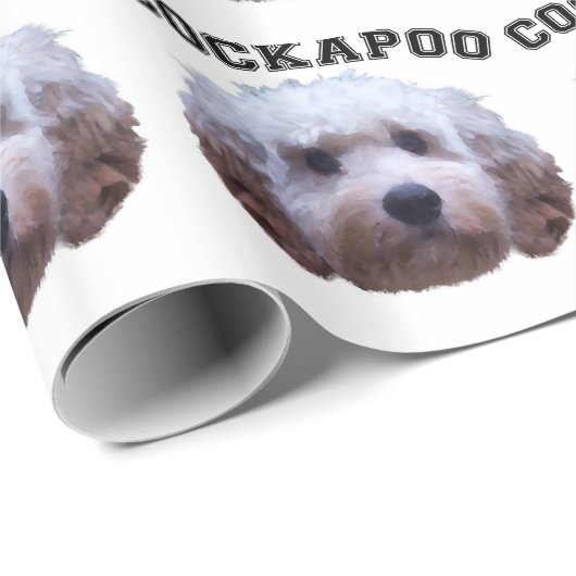 Cockapoo Welpe Geschenkpapier (Rolleneckpunkt)