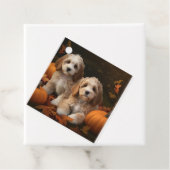 Cockapoo Welpe Herbst Kürbis Geschenkanhänger (Beispiel)