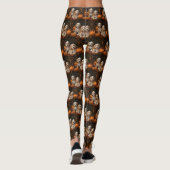 Cockapoo Welpe Herbst Kürbis Leggings (Rückseite)