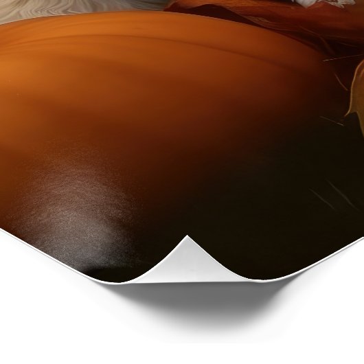 Cockapoo Welpe Herbst Kürbis Poster (Ecke)