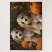 Cockapoo Welpe Herbst Kürbis Puzzle (Vertikal)