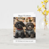 Cockapoo Welpen Weihnachtskarte Karte (Gelbe Blume)