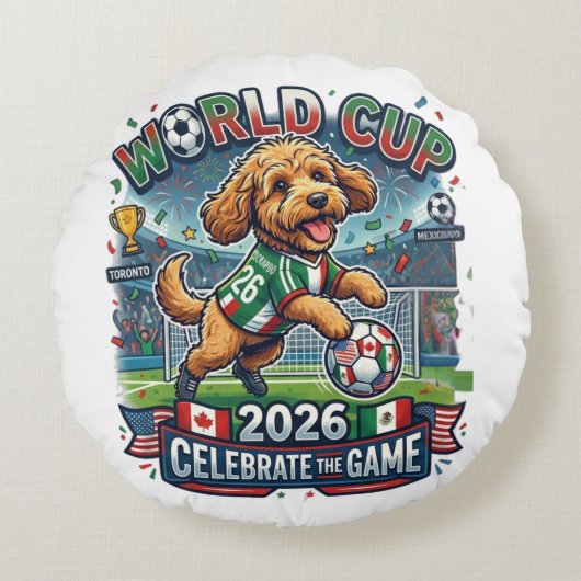 Cockapoo-Weltmeisterschaft 2026 Rundes Kissen (Vorderseite)