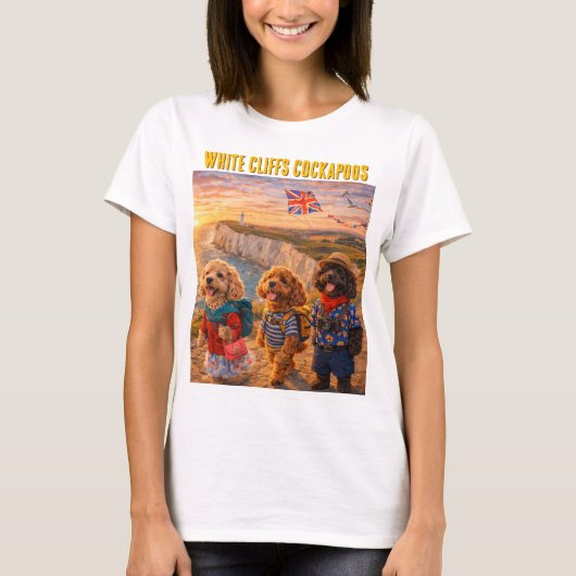 Cockapoo White Cliffs Shirt Lustiges Hundegeschenk (Vorderseite)