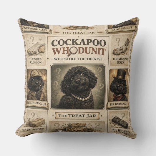 Cockapoo Whodunit cushion | Funny Dog Gift Kissen (Vorderseite)