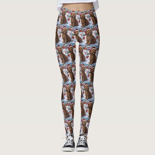 Cockapoo Winter Wunderland Weihnachtsfreuden Leggings (Vorderseite)
