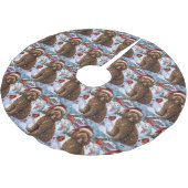 Cockapoo Winter Wunderland Weihnachtsfreuden Polyester Weihnachtsbaumdecke (Schrägansicht)