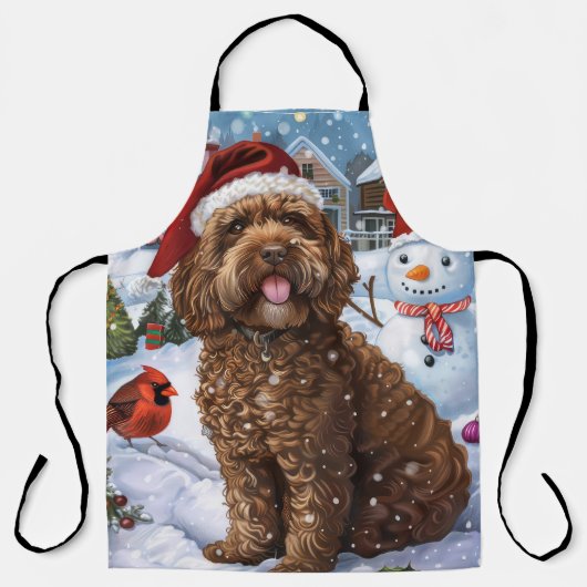 Cockapoo Winter Wunderland Weihnachtsfreuden Schürze (Vorderseite)