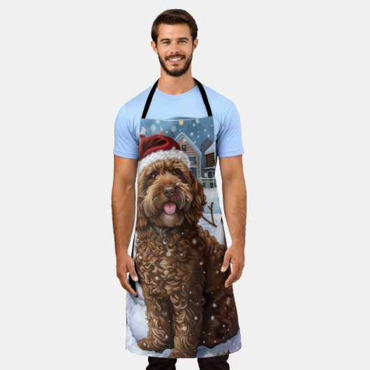 Cockapoo Winter Wunderland Weihnachtsfreuden Schürze (Getragen)
