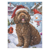 Cockapoo Winter Wunderland Weihnachtsfreuden Tischdecke (Vorderseite)