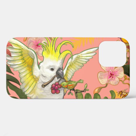 Cockatiel auf Rosa Case-Mate iPhone Hülle (Rückseite (Horizontal))