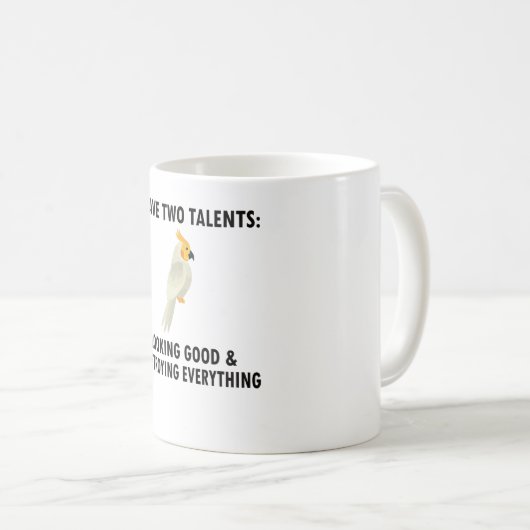 Cockatiel-Besitzer gibt Bird Cockatiel Parrot Love Kaffeetasse (VorderseiteRechts)