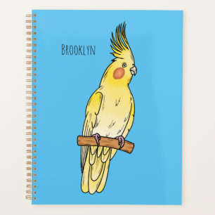 Cockatiel bird cartoon illustration planer