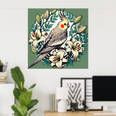 Cockatiel Bird Illustration Poster (Heimbüro)