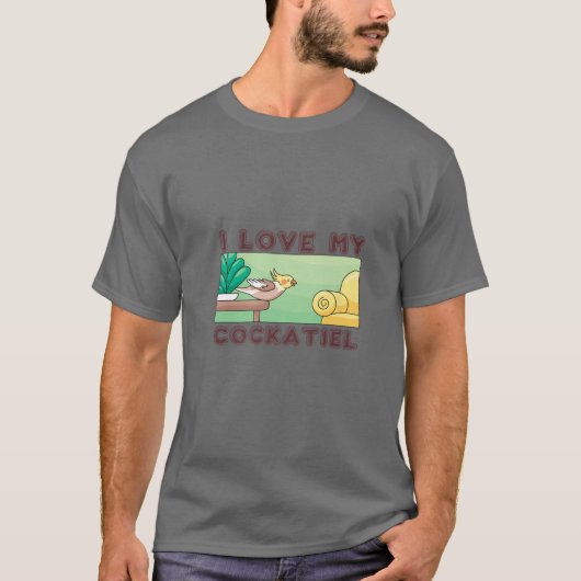 Cockatiel Bird Liebe Design Cockatiel Eigentümer T-Shirt (Vorderseite)