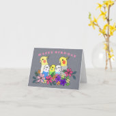 Cockatiel Budgies Parakeet Bird Liebhaber Geburtst Karte (Gelbe Blume)