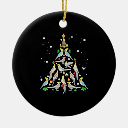 Cockatiel Christmas Tree Funny Cockatiel Bird Chri Keramik Ornament (Vorne)