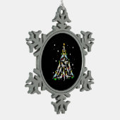 Cockatiel Christmas Tree Funny Cockatiel Bird Chri Schneeflocken Zinn-Ornament (Links)