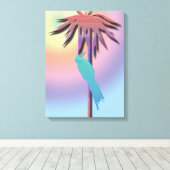 Cockatiel Climbing Palme Tree Canvas Print Leinwanddruck (Insitu (Holzboden))