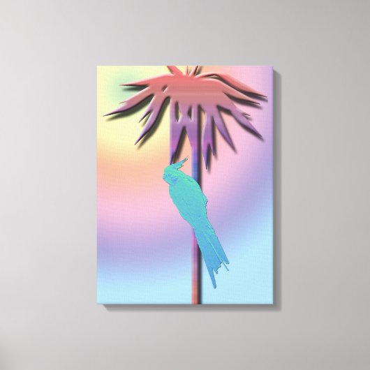 Cockatiel Climbing Palme Tree Canvas Print Leinwanddruck (Vorderseite)