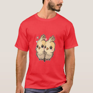 Cockatiel Cockatiels Herz Papagei Vögel Vintag T-Shirt